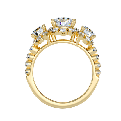Solitaire ring with accent stones 2.04 ct