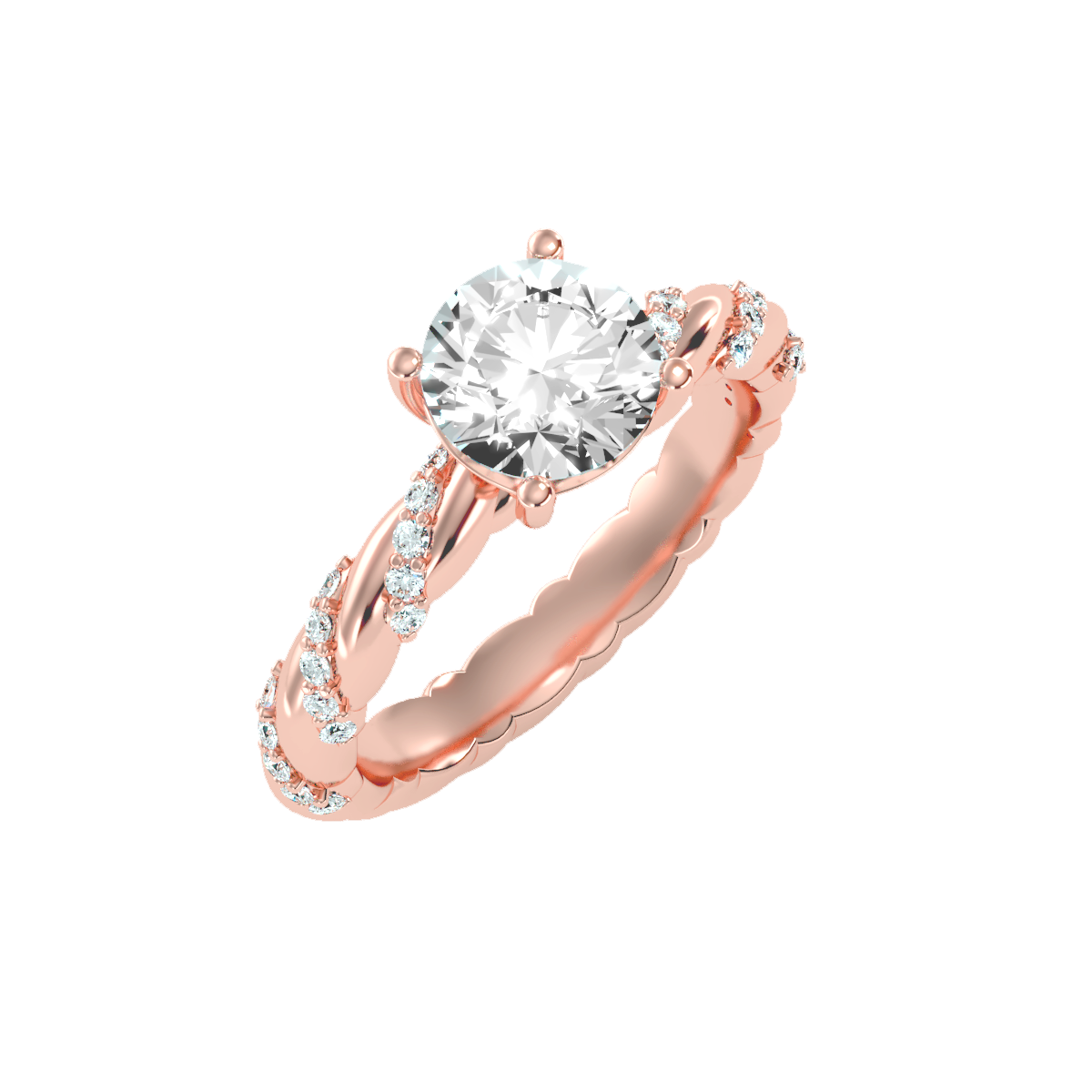Solitaire ring with accent stones 1.78 ct