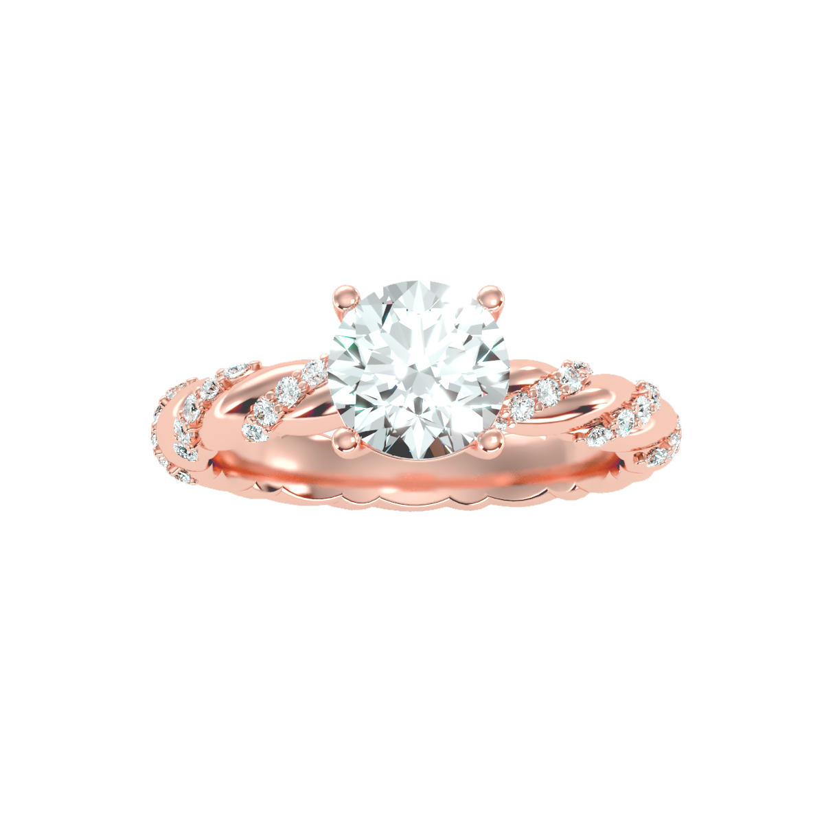 Solitaire ring with accent stones 1.78 ct