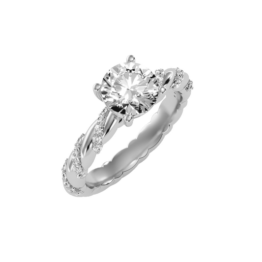 Solitaire ring with accent stones 1.78 ct