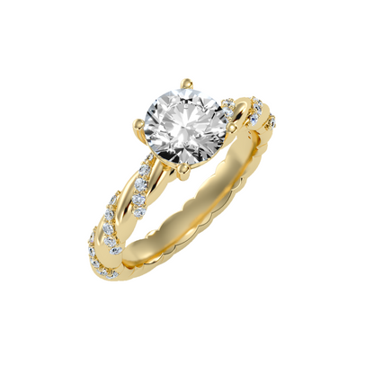 Solitaire ring with accent stones 1.78 ct
