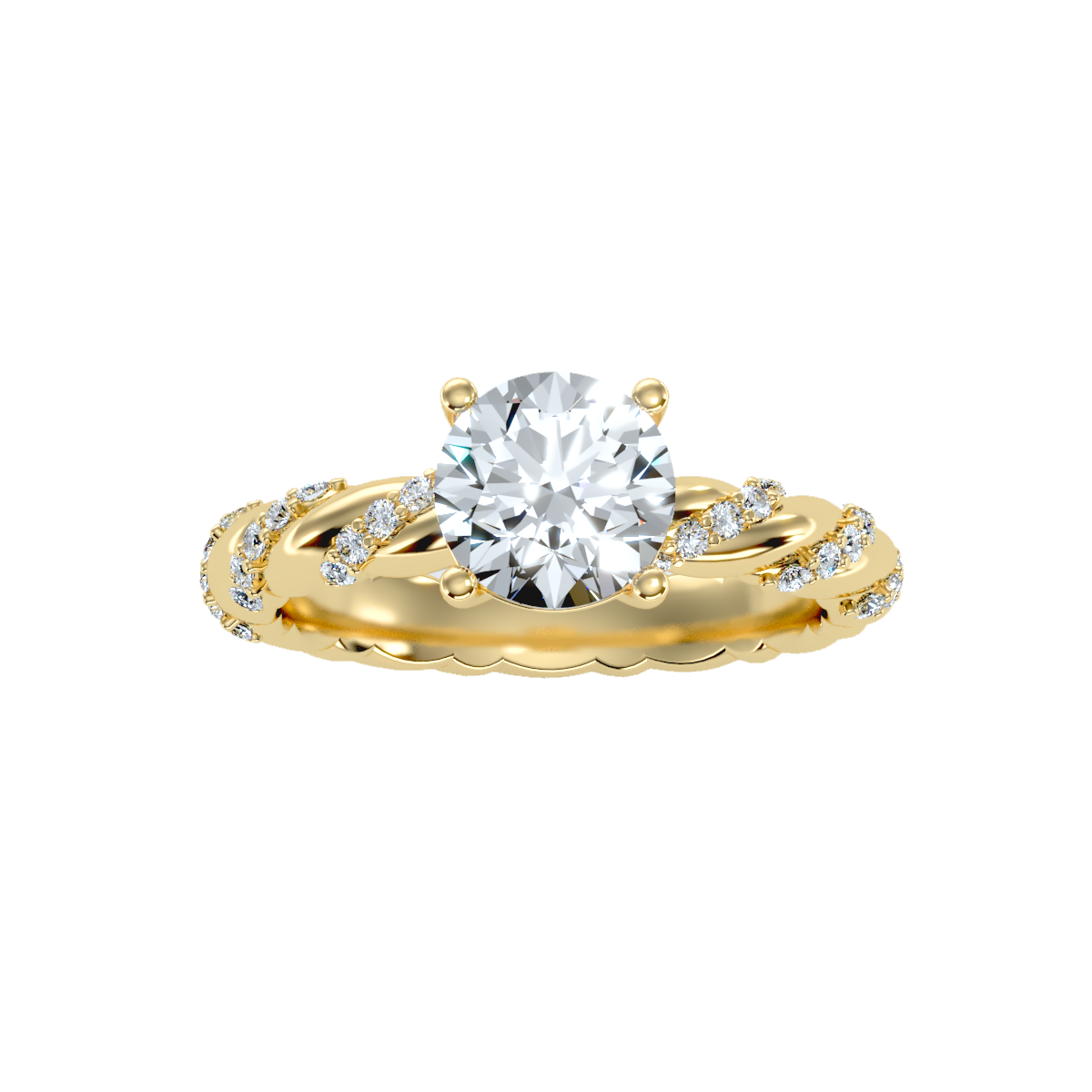 Solitaire ring with accent stones 1.78 ct