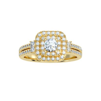 Solitaire ring with accent stones .74 ct