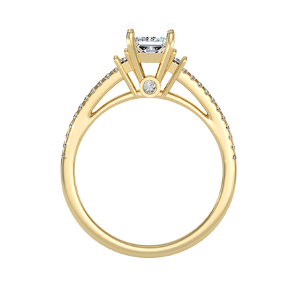 Solitaire ring with accent stones .73 ct