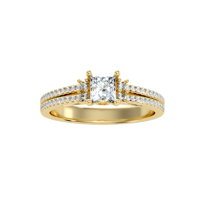 Solitaire ring with accent stones .73 ct