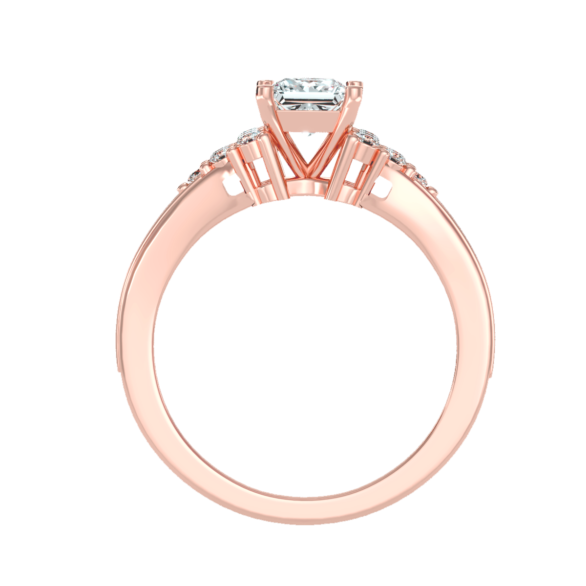 Solitaire ring with accent stones .92 ct