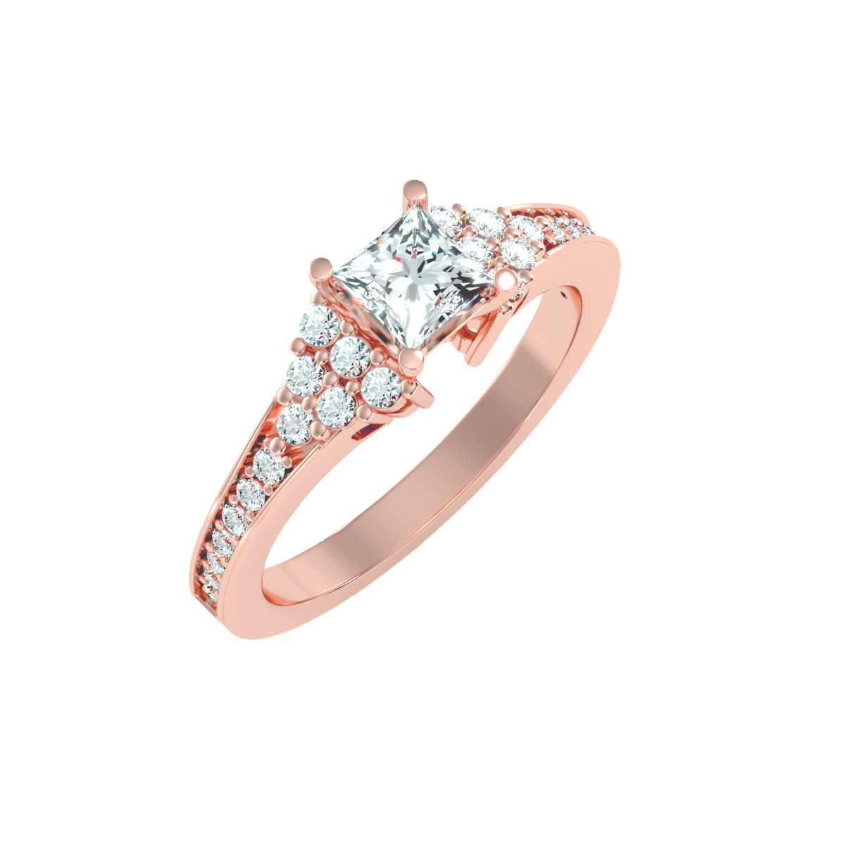Solitaire ring with accent stones .92 ct
