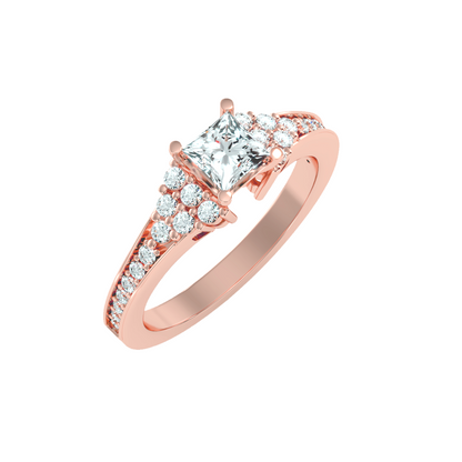 Solitaire ring with accent stones .92 ct