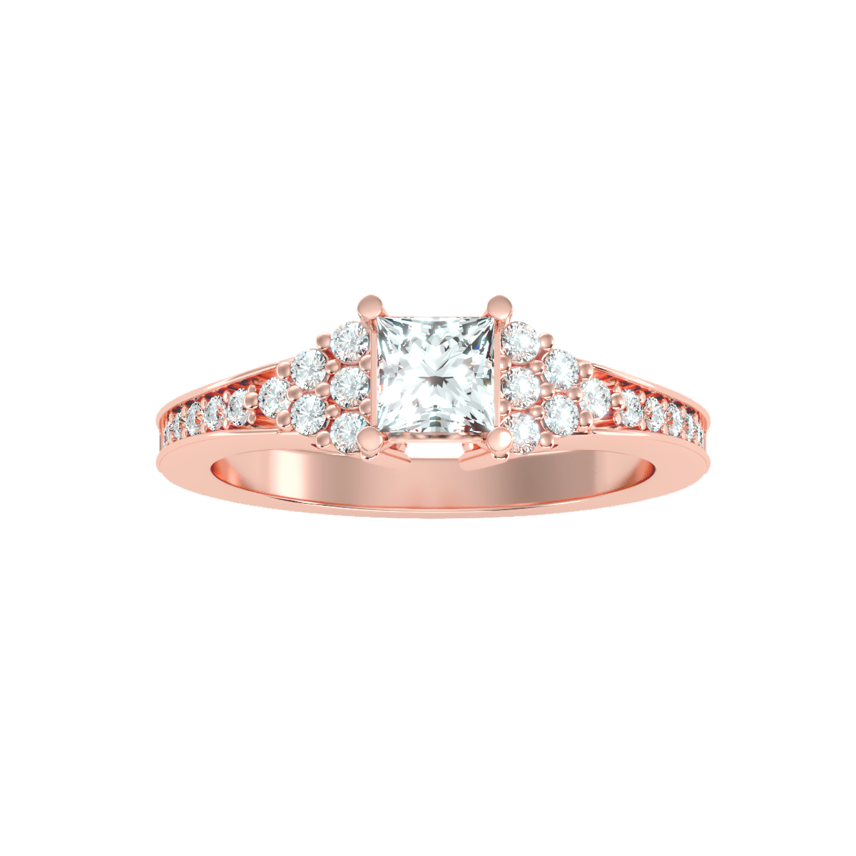 Solitaire ring with accent stones .92 ct