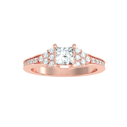 Solitaire ring with accent stones .92 ct