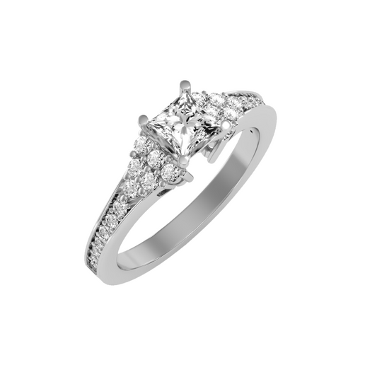 Solitaire ring with accent stones .92 ct