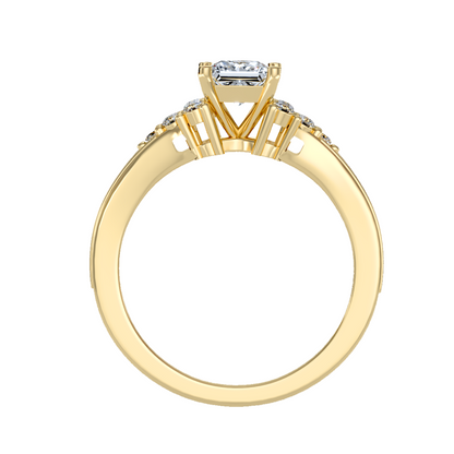 Solitaire ring with accent stones .92 ct