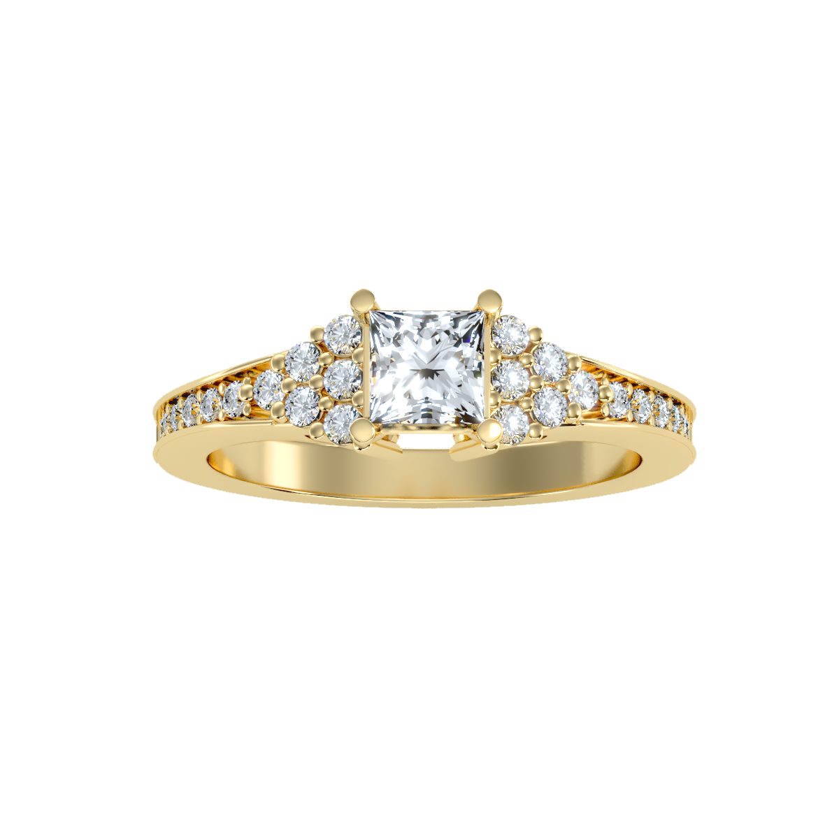 Solitaire ring with accent stones .92 ct