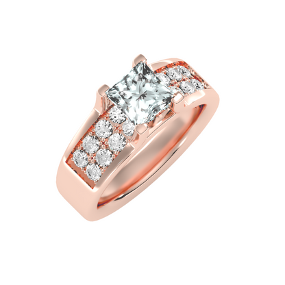 Solitaire ring with accent stones 2.21 ct