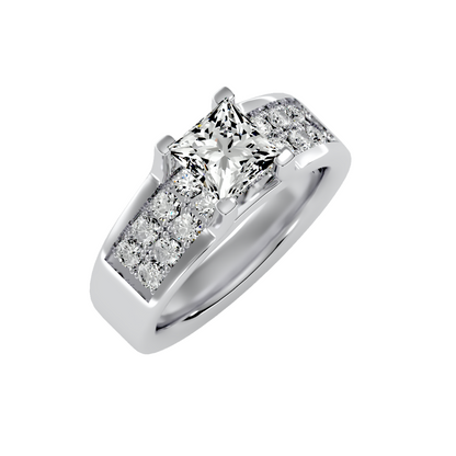 Solitaire ring with accent stones 2.21 ct