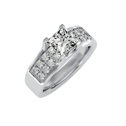 Solitaire ring with accent stones 2.21 ct