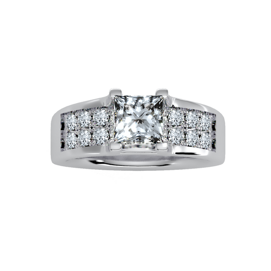 Solitaire ring with accent stones 2.21 ct