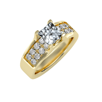 Solitaire ring with accent stones 2.21 ct