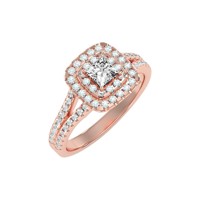 Solitaire ring with accent stones .84 ct
