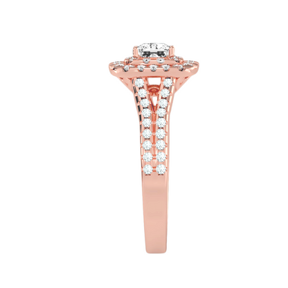 Solitaire ring with accent stones .84 ct