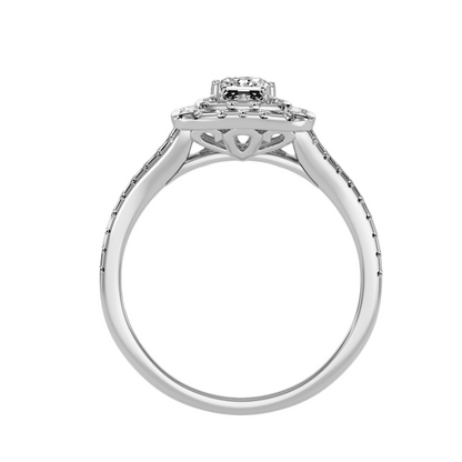 Solitaire ring with accent stones .84 ct