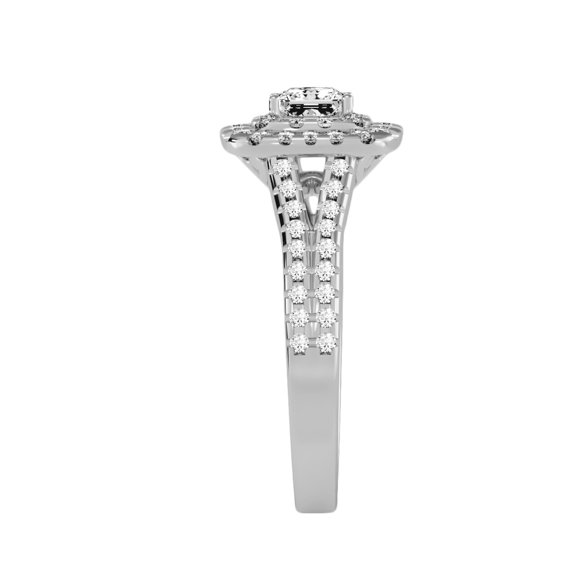 Solitaire ring with accent stones .84 ct