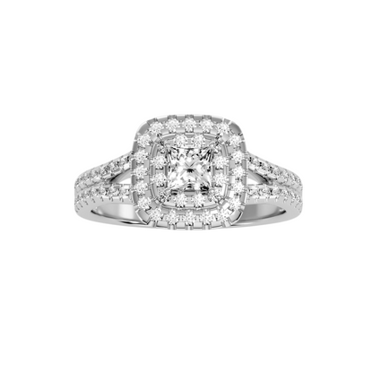 Solitaire ring with accent stones .84 ct