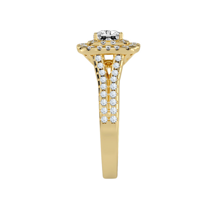 Solitaire ring with accent stones .84 ct