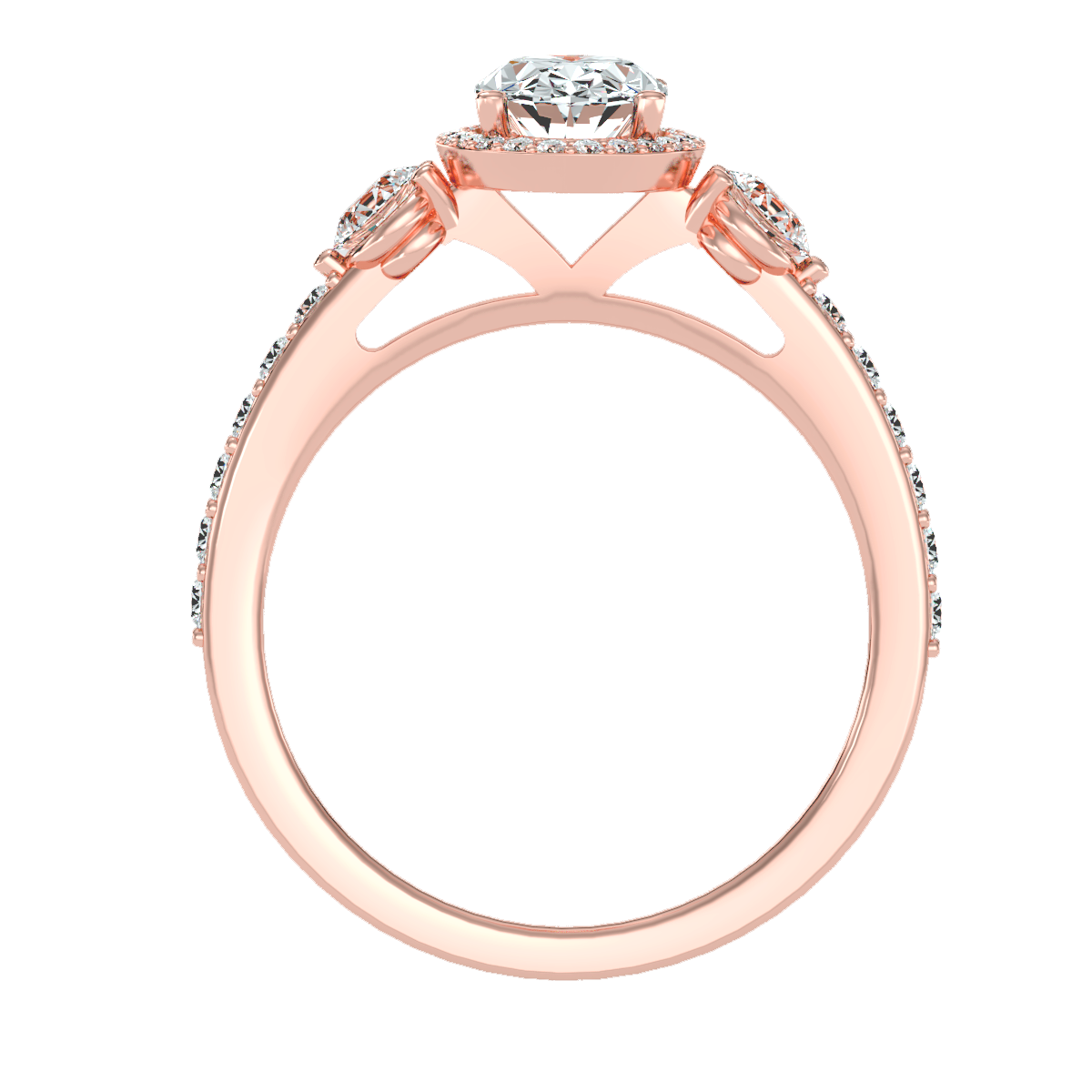 Solitaire ring with accent stones 1.95 ct