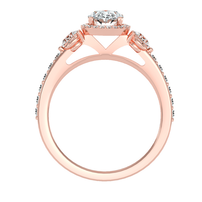Solitaire ring with accent stones 1.95 ct