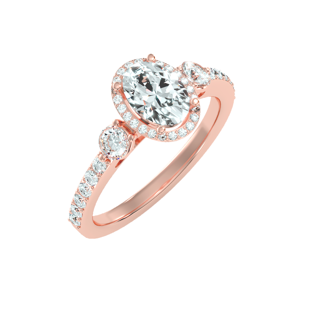 Solitaire ring with accent stones 1.95 ct