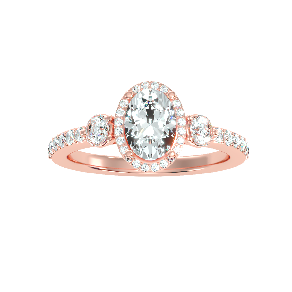 Solitaire ring with accent stones 1.95 ct