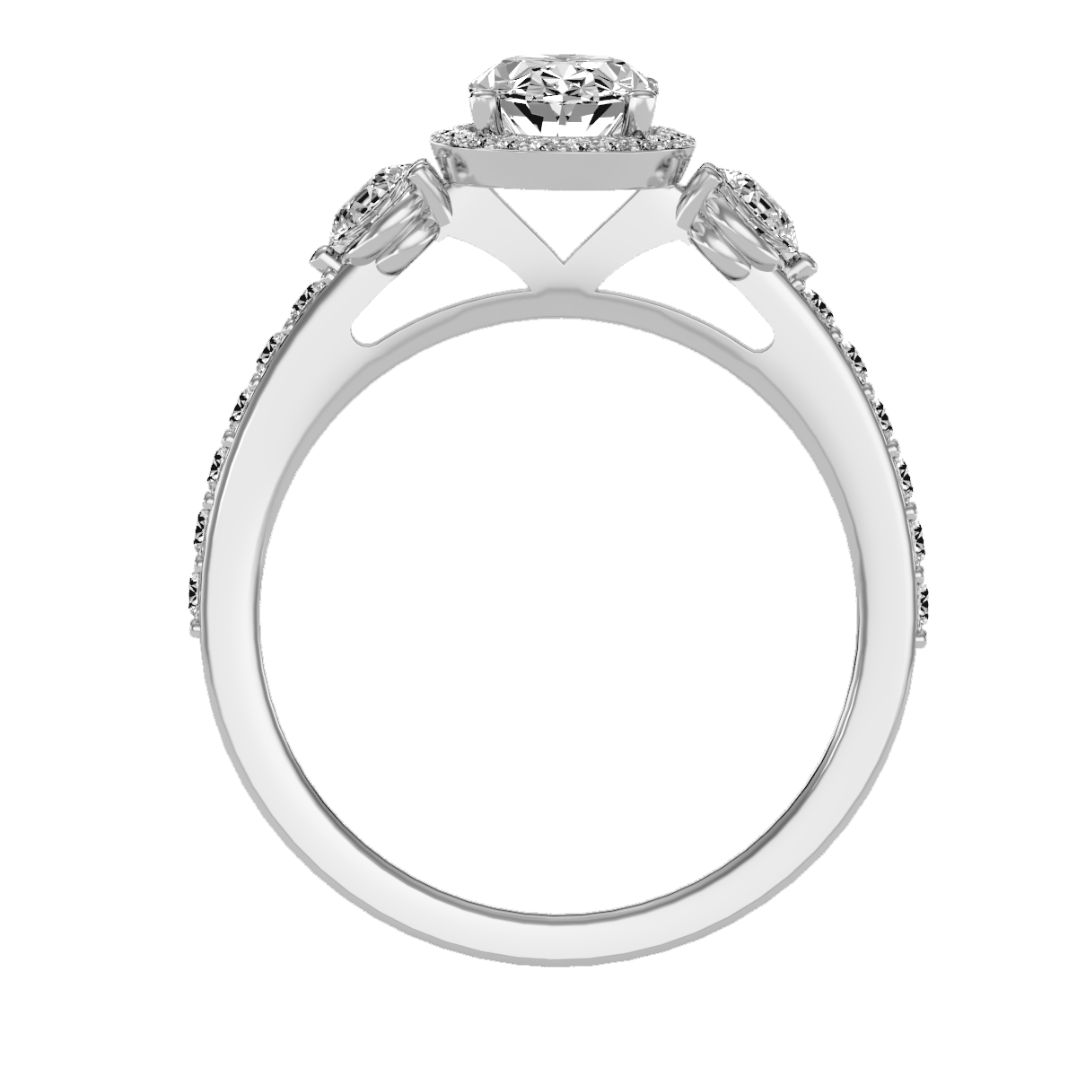 Solitaire ring with accent stones 1.95 ct