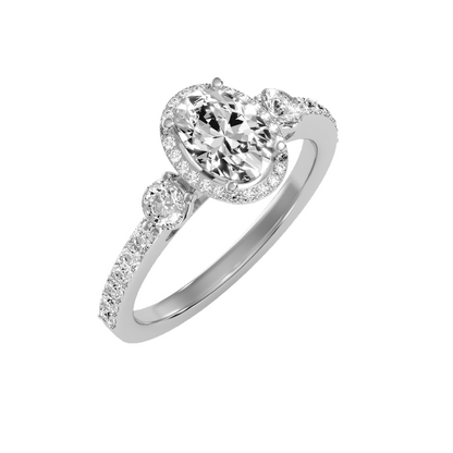 Solitaire ring with accent stones 1.95 ct