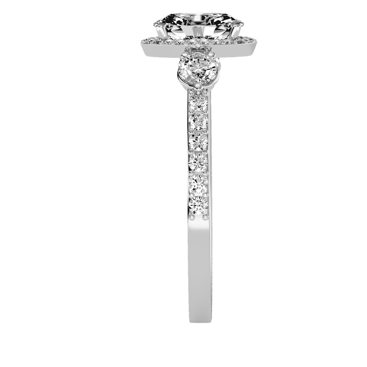 Solitaire ring with accent stones 1.95 ct