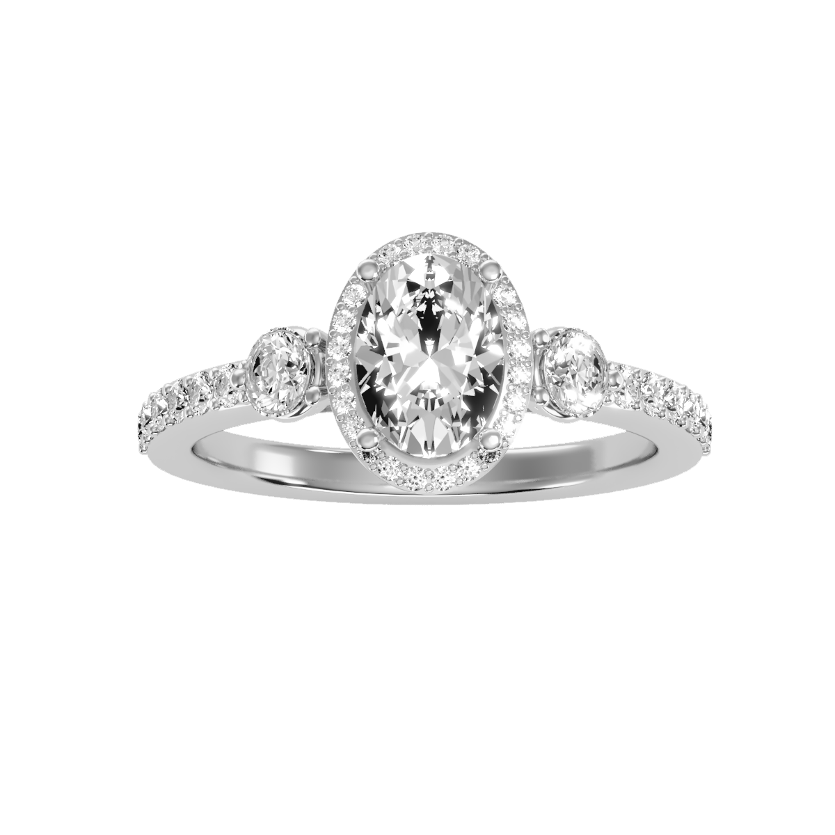 Solitaire ring with accent stones 1.95 ct