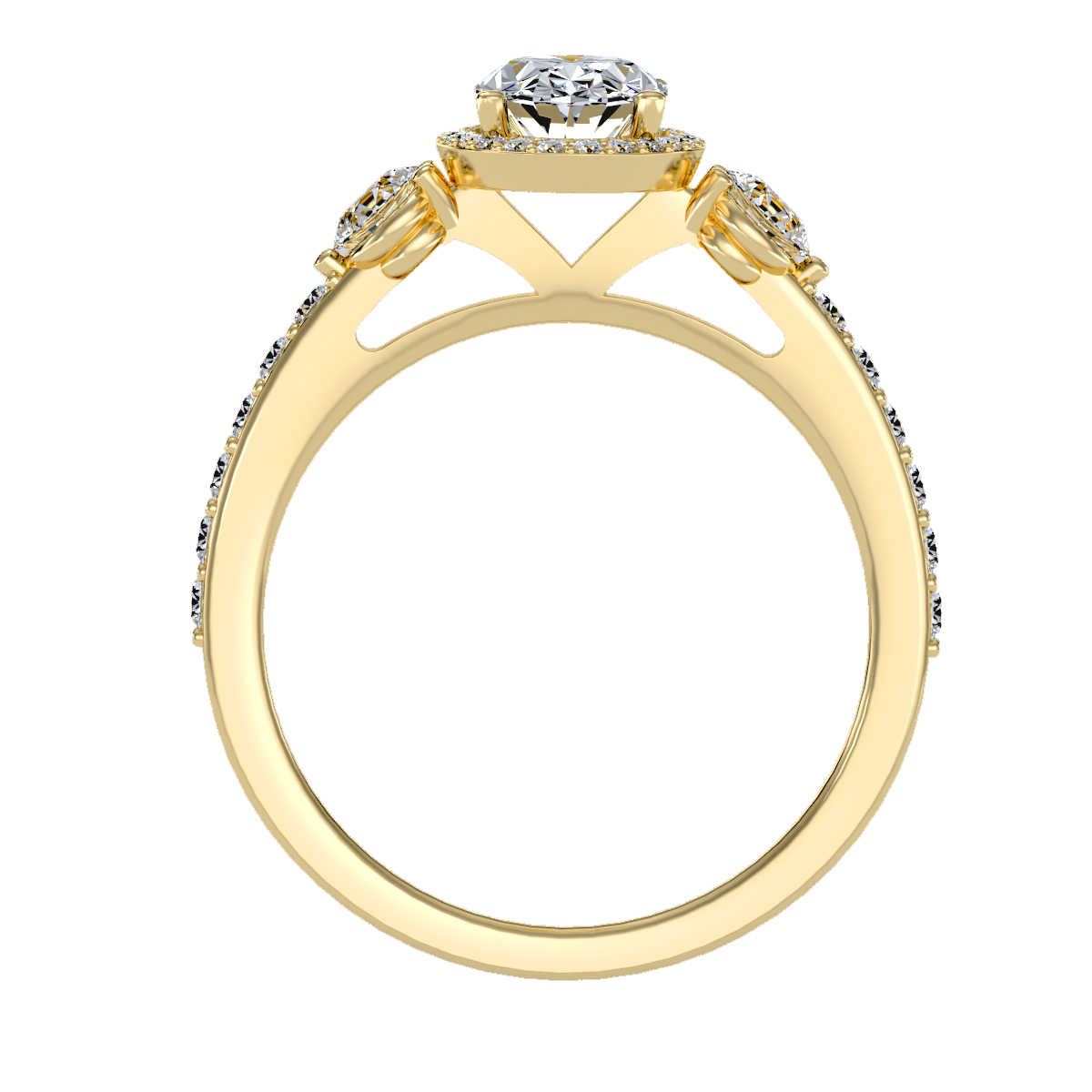 Solitaire ring with accent stones 1.95 ct