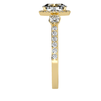 Solitaire ring with accent stones 1.95 ct