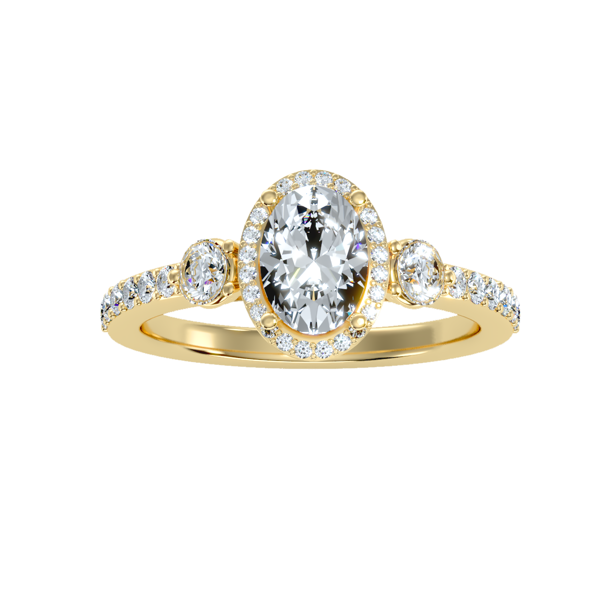 Solitaire ring with accent stones 1.95 ct