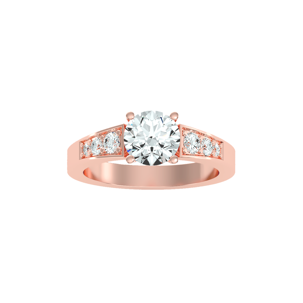 Solitaire ring with accent stones 1.13 ct