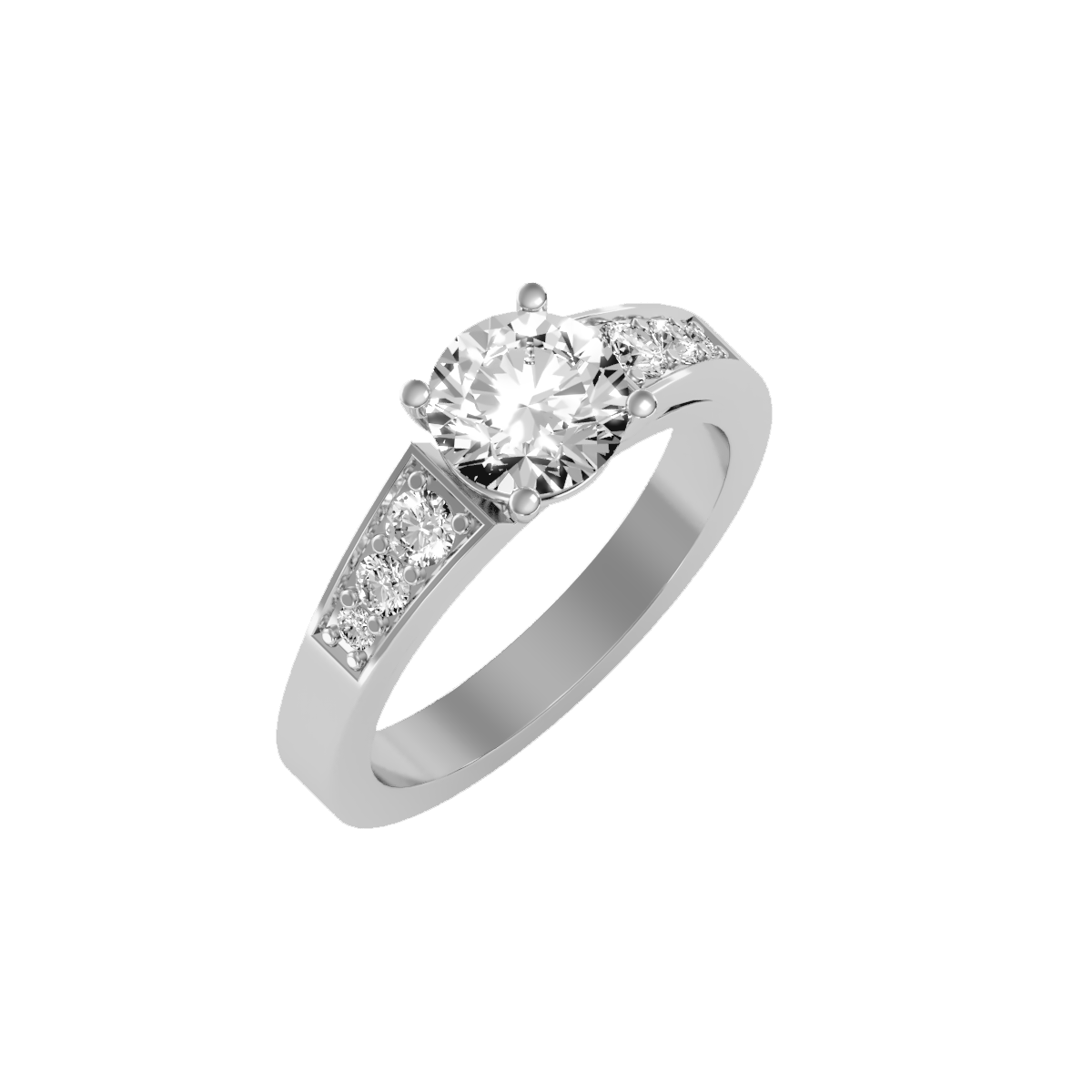 Solitaire ring with accent stones 1.13 ct
