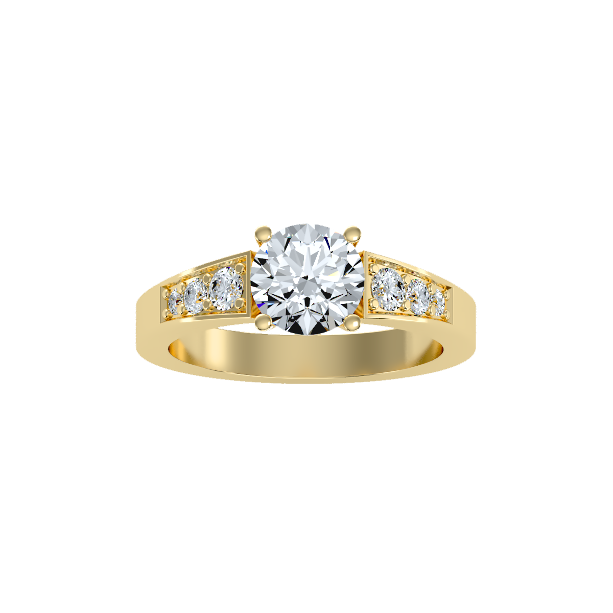 Solitaire ring with accent stones 1.13 ct