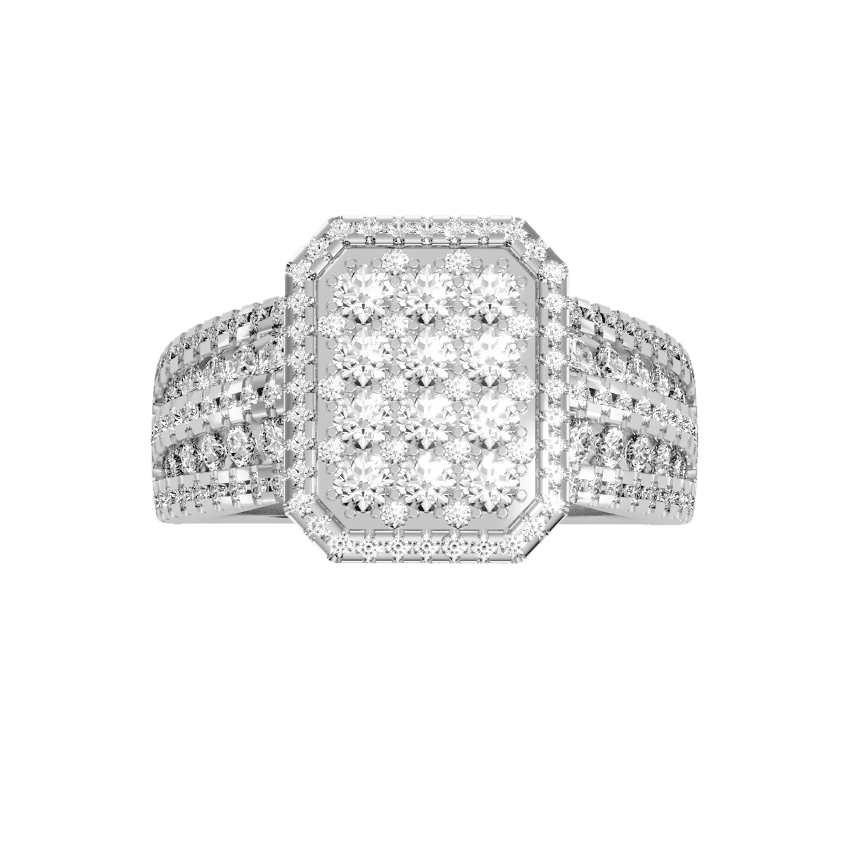 Solitaire ring with accent stones 1.53 ct