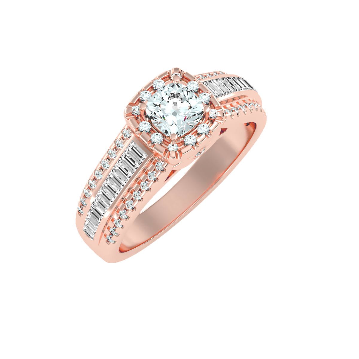 Solitaire ring with accent stones 1.15 ct