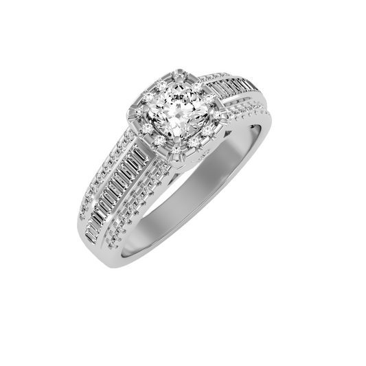 Solitaire ring with accent stones 1.15 ct