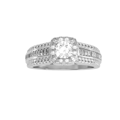 Solitaire ring with accent stones 1.15 ct