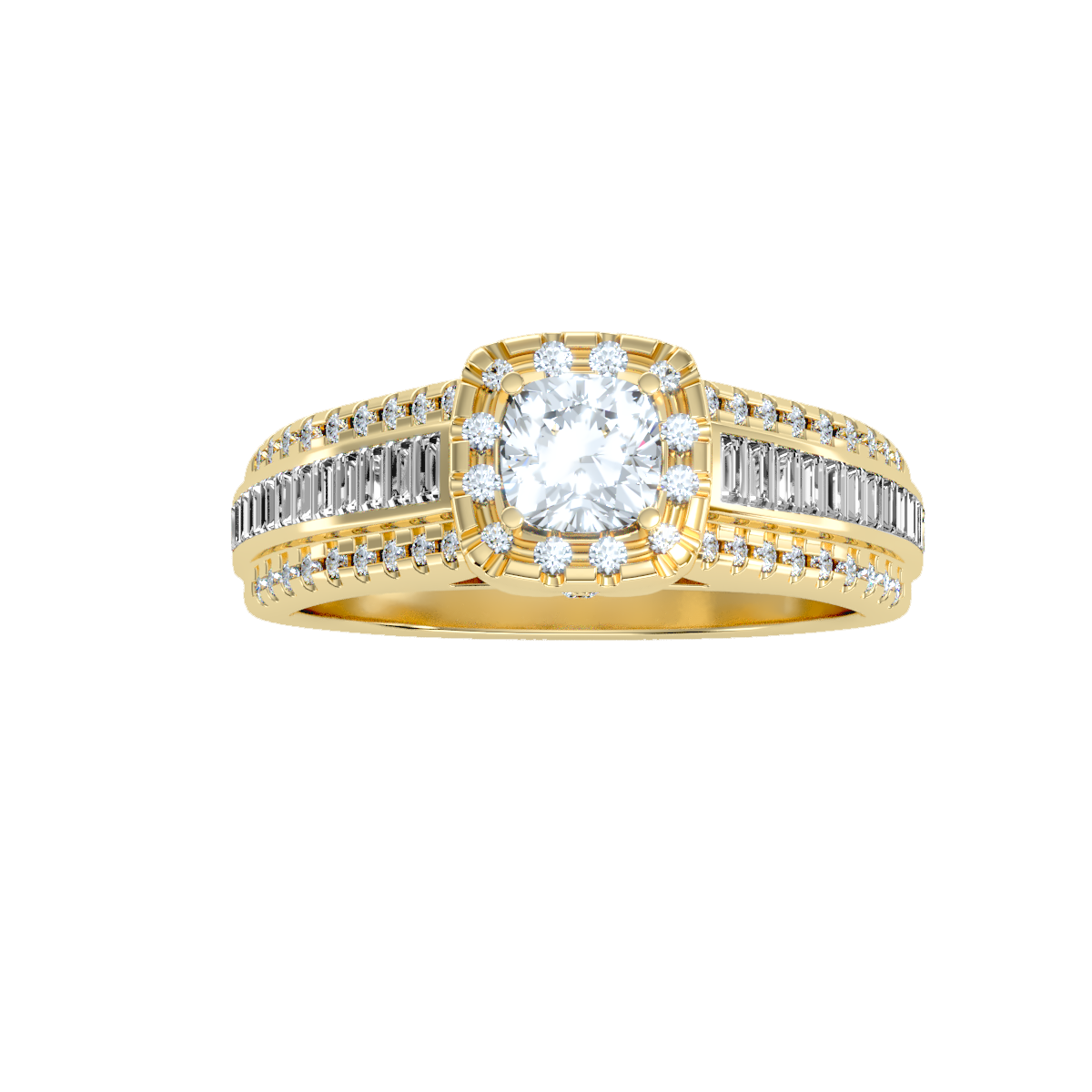 Solitaire ring with accent stones 1.15 ct