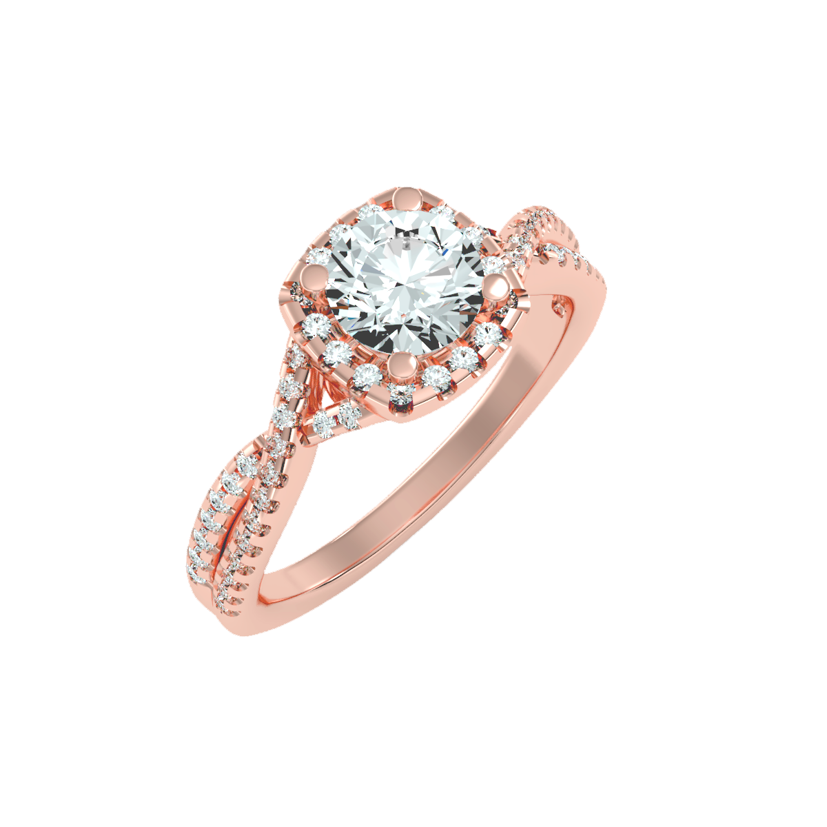 Solitaire ring with accent stones 1.35 ct