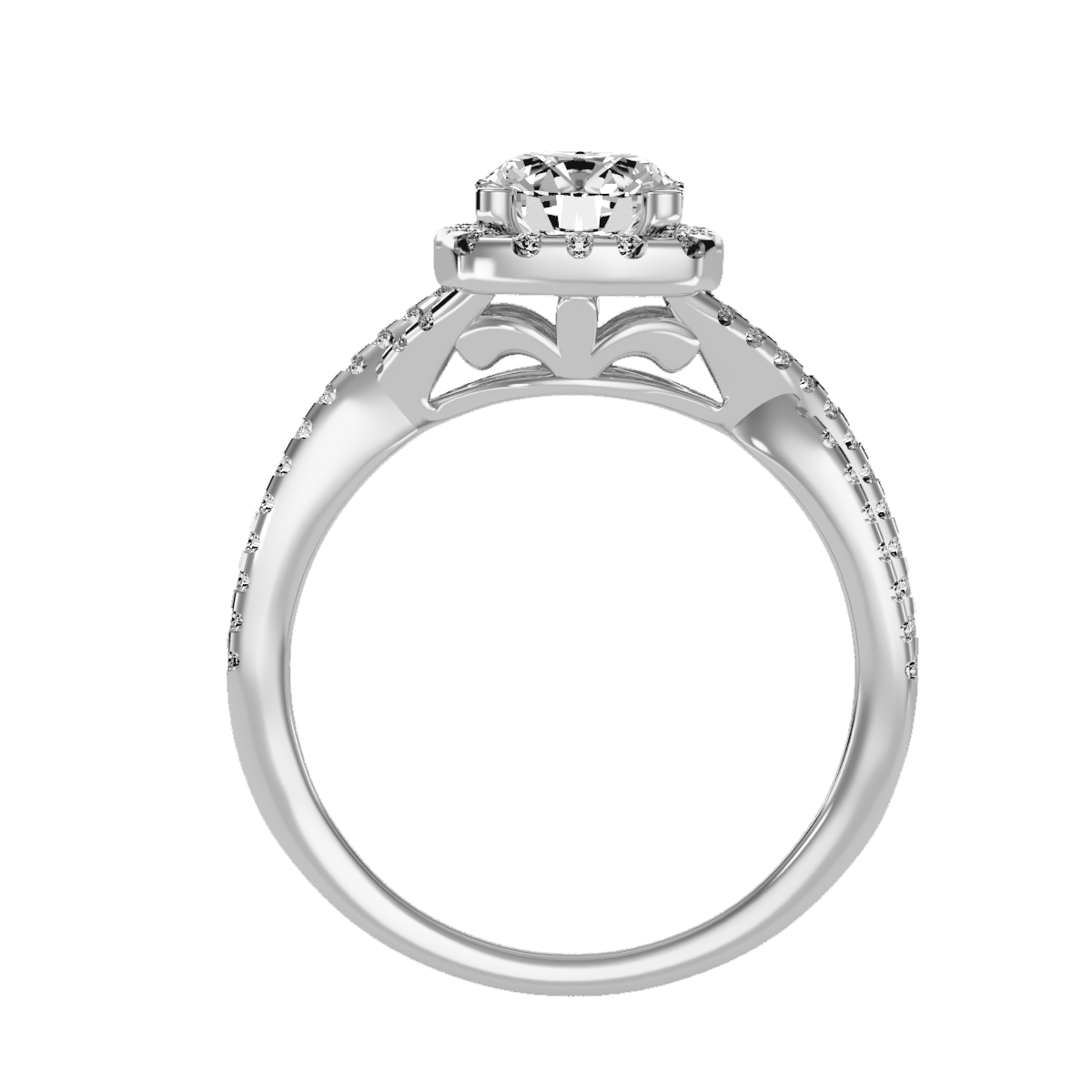 Solitaire ring with accent stones 1.35 ct