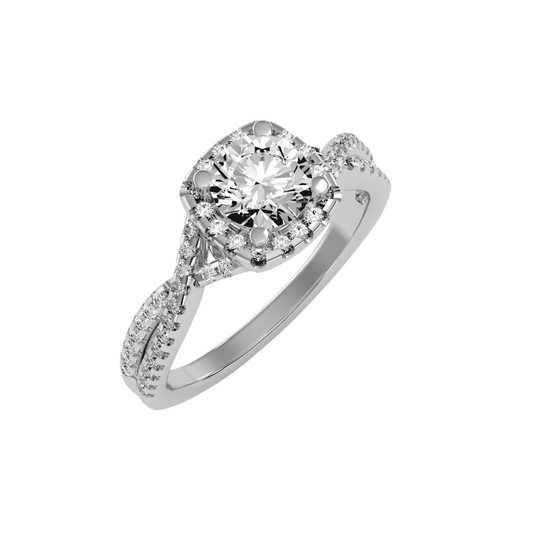 Solitaire ring with accent stones 1.35 ct